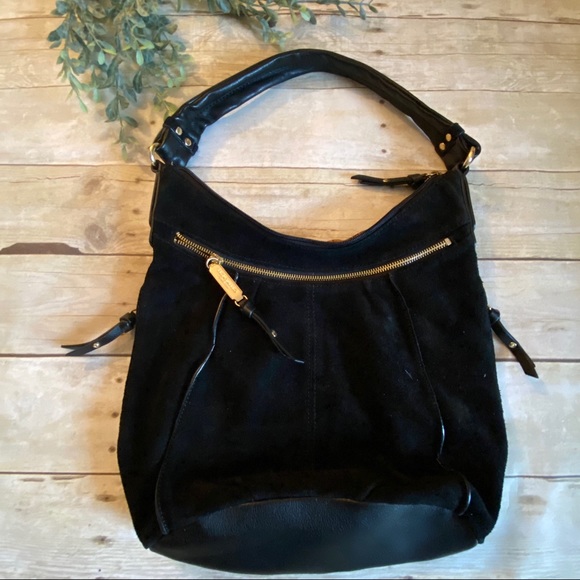 black suede purse